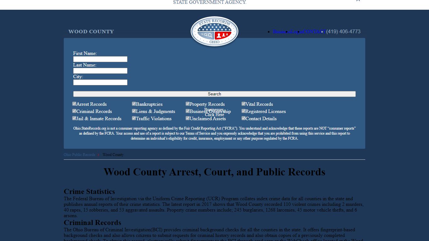 Wood County Arrest, Court, and Public Records