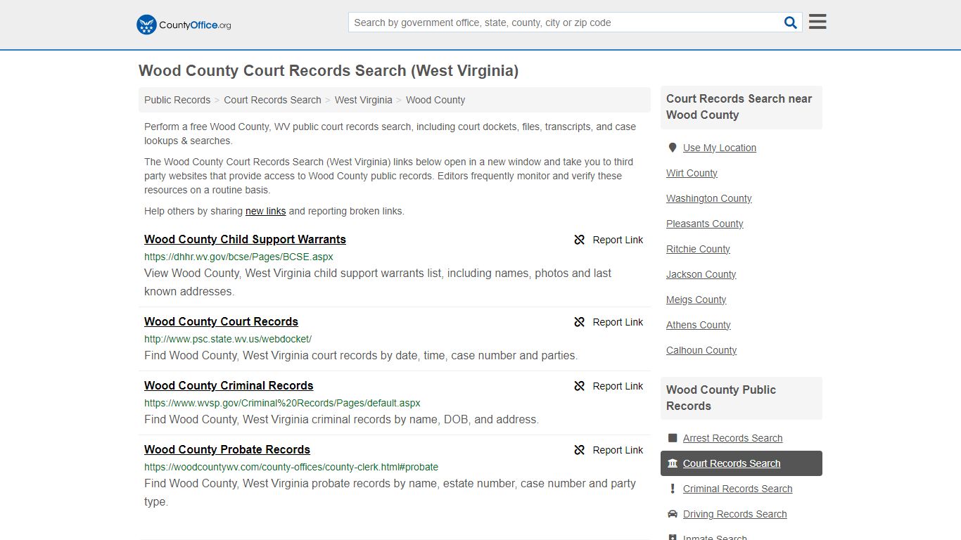 Wood County Court Records Search (West Virginia) - County Office